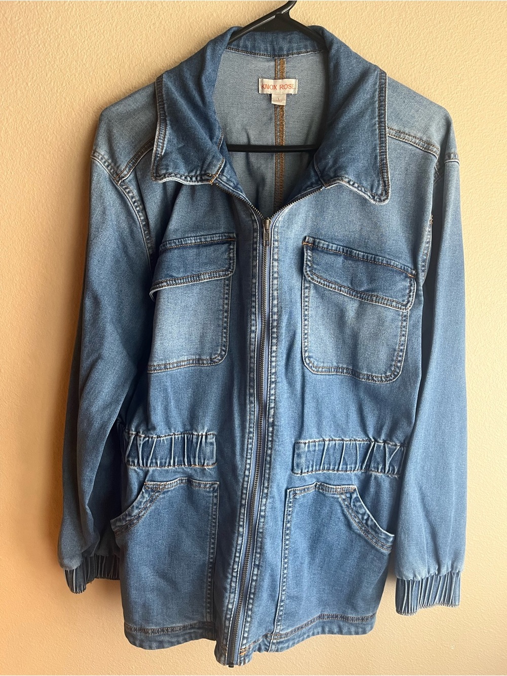 Knox Rose Light Blue Denim Jacket - Women's Zip Front Coat